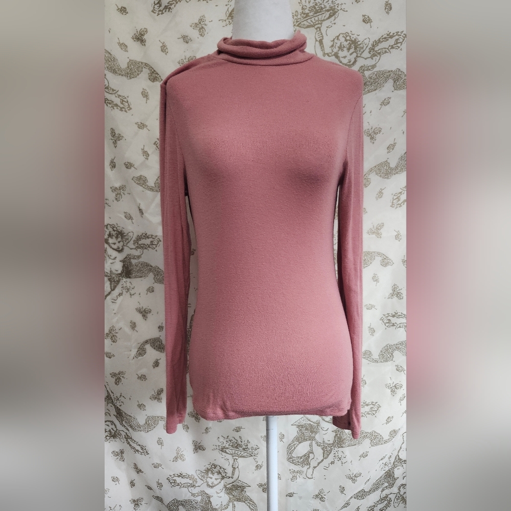 Aritzia Wilfred The Only Turtleneck Long Sleeve Fitted Top Heirloom Pink